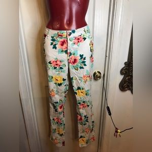 Metaphor 18 Floral Skinny Jeans Pants Stretch